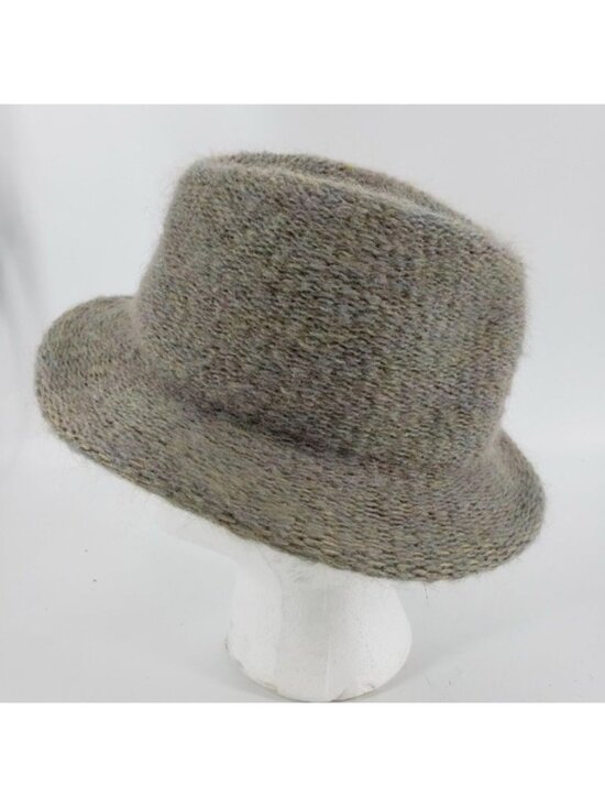 Vtg 80s 90s Mohair Wool Hat With Floral Accent main image 6